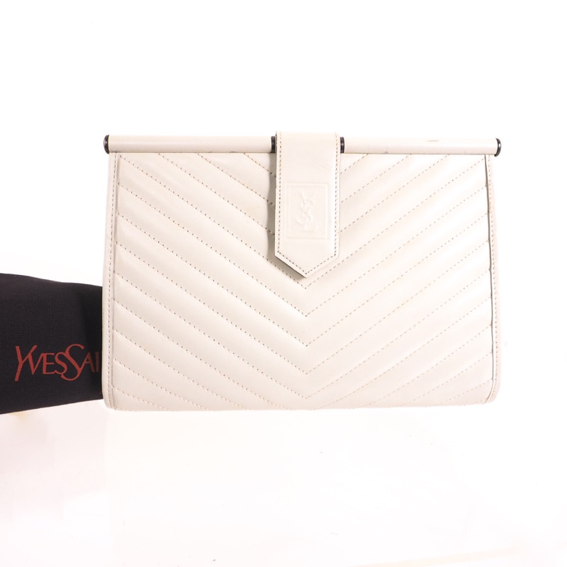 Yves Saint Laurent Vintage - Monogram Chevron Leather Clutch Bag