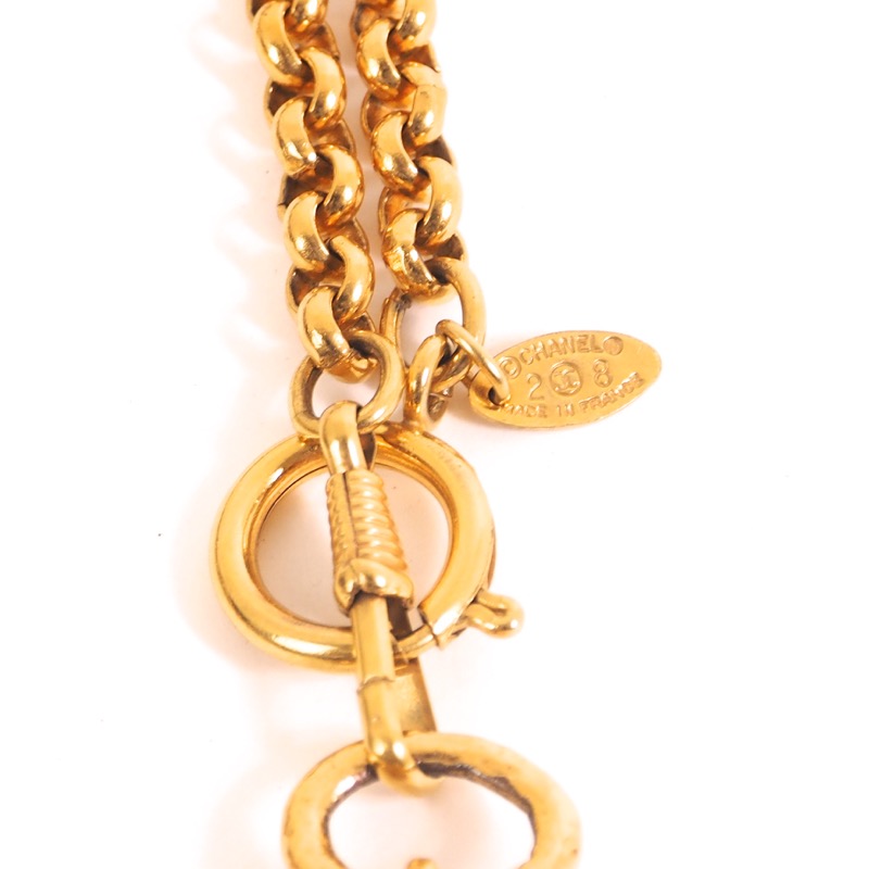 Vintage Chanel Mirror L Charm Long Chain Excellent Rare Pendant