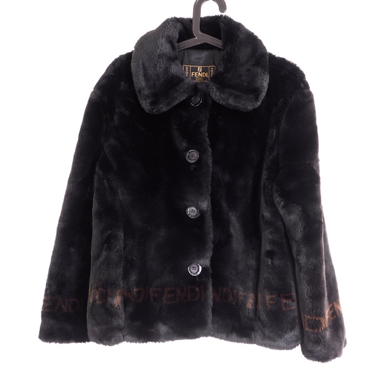Vintage Fendi Eco Fur Fluffy Coat Jacket 40 M/L Size FENDI Print - Nina ...