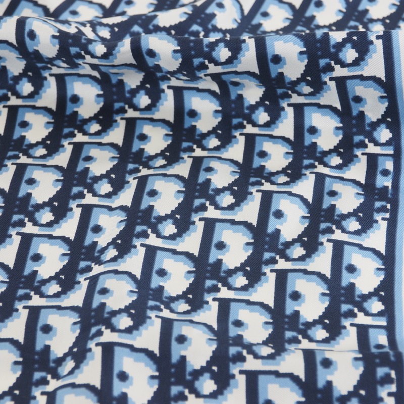 Vintage Christian Dior Blue Dior Trotter Square Silk Scarf - Nina ...