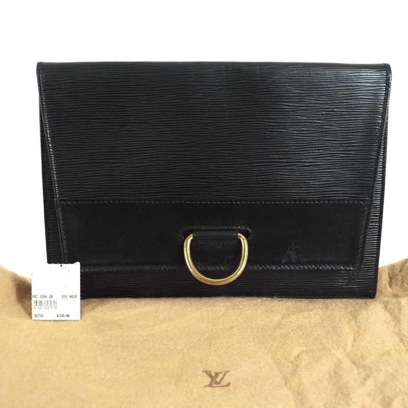 Vintage Louis Vuitton Black Epi Iena 28 LV Clutch Bag - Nina Furfur ...
