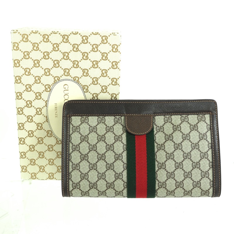 vintage gucci monogram clutch