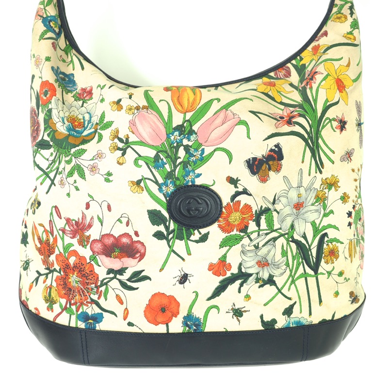 Vintage Gucci Multi Color Floral Bug Print Rare L Hand Bag - Nina ...