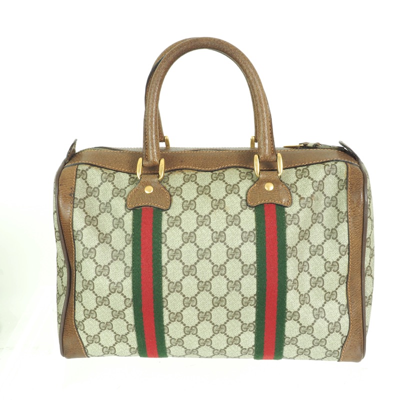 Vintage Gucci GG Monogram Double Ribbon Signature Hand Bag - Nina