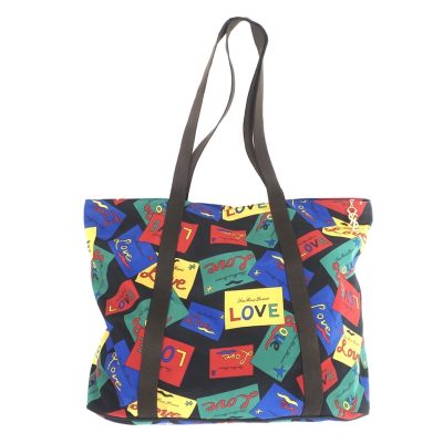 Vintage Yves Saint Laurent YSL Multi Color LOVE Large Tote NFV7026 Hand Bag