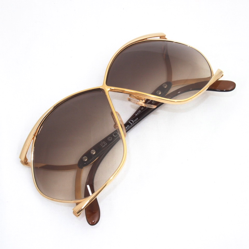 Vintage Christian Dior Oversized Butterfly Sunglasses Gold Frame | eBay