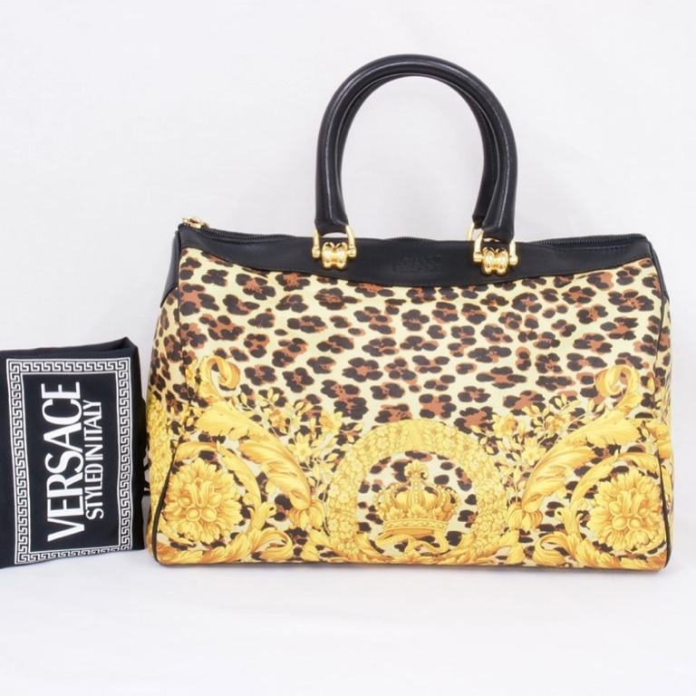 Vintage Gianni Versace Leopard Medusa Speedy Handbag Italy Medium Size ...